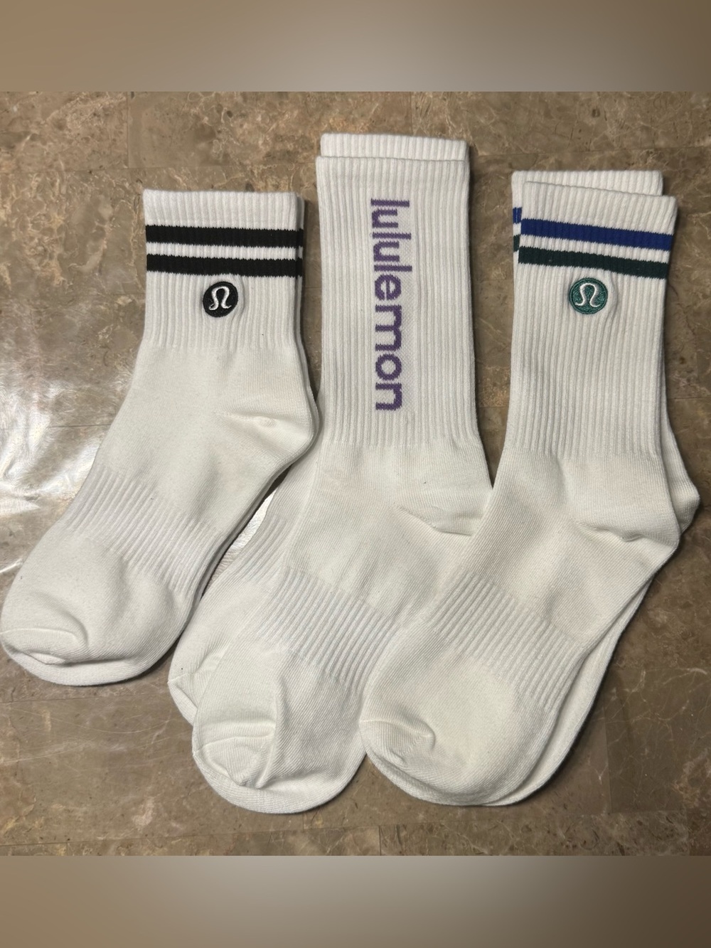 New Women’s Lululemon Athletica Socks 
3 pairs Size Medium 
Socks stretch